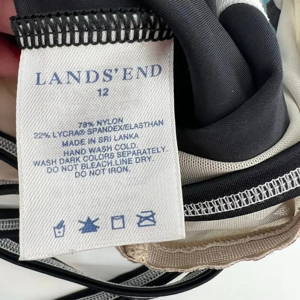 Lands' End bundle / lot (2) swim tops and blue swim bottoms tankini bikini 10/12